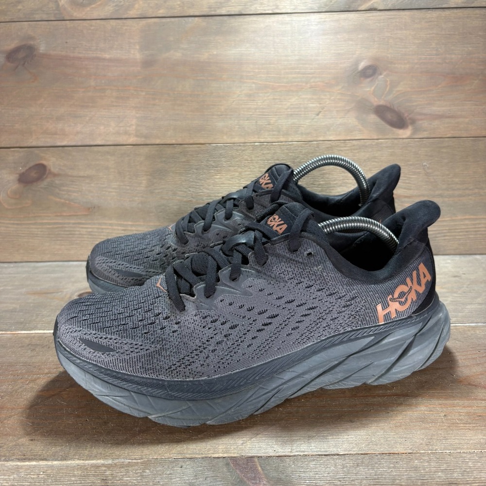 Hoka Clifton 8 Womens size 9 shoes black Mesh Cushioned Running sneakers